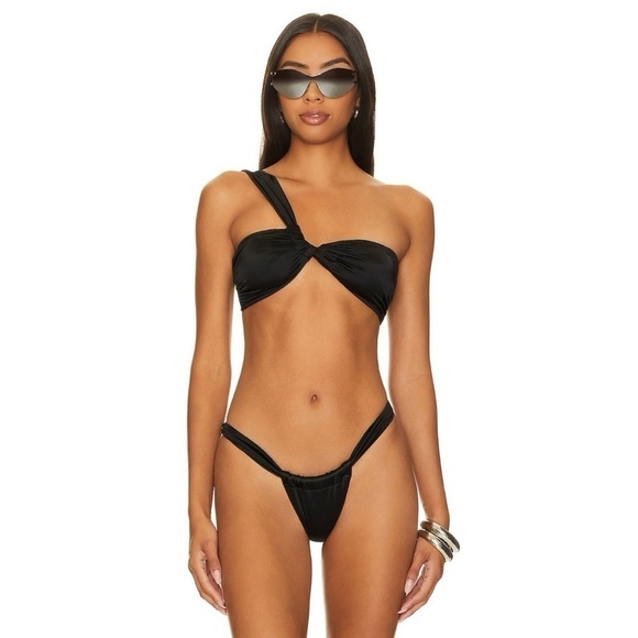 NWT Good American Black Bali One Shoulder Bikini Top - Size 5 / XXL - Picture 5 of 10